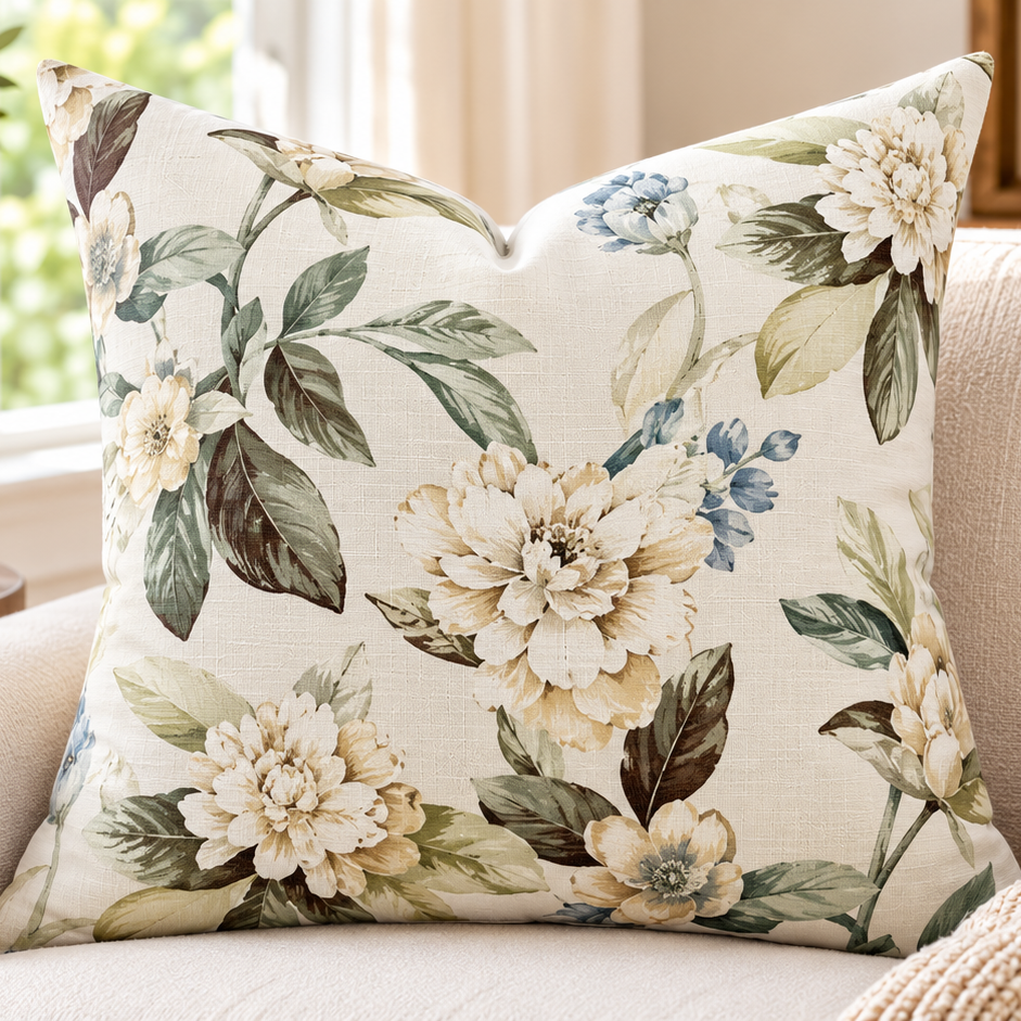 Ivory Meadow Bloom Pillow