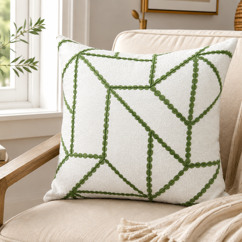 Verdant Geometry Pillow