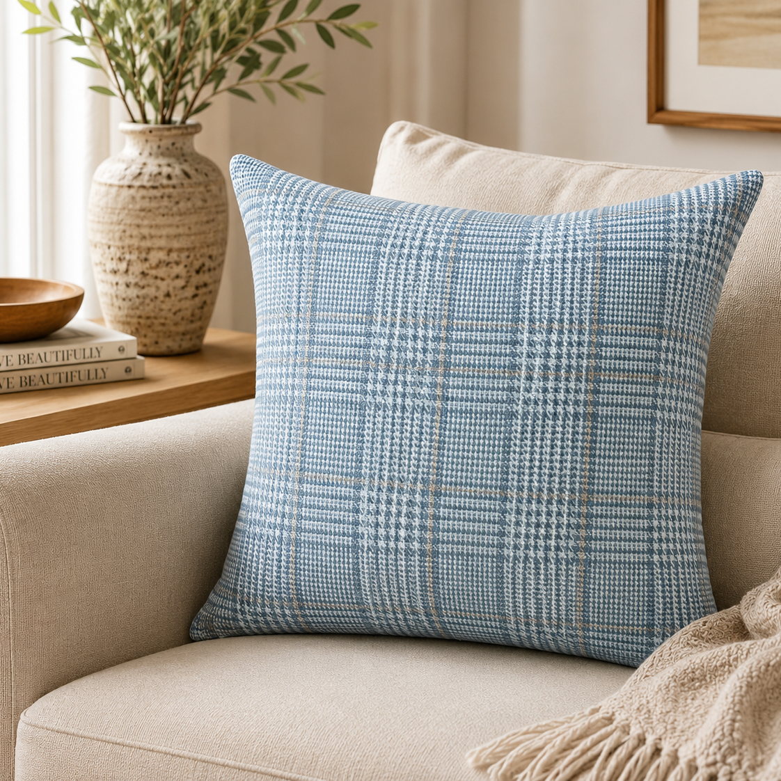 Coastal Plaid Pillow