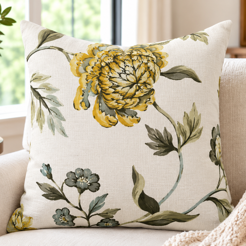 Golden Meadow Bloom Pillow