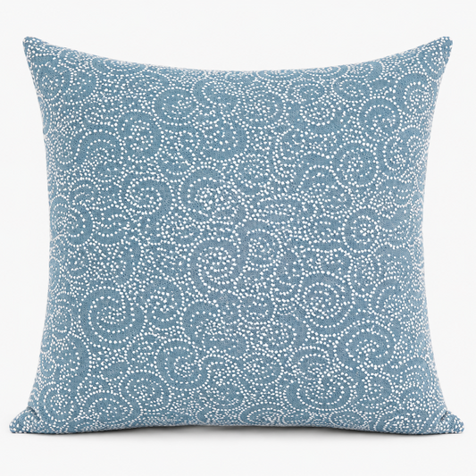 Misty Blue Scroll Pillow