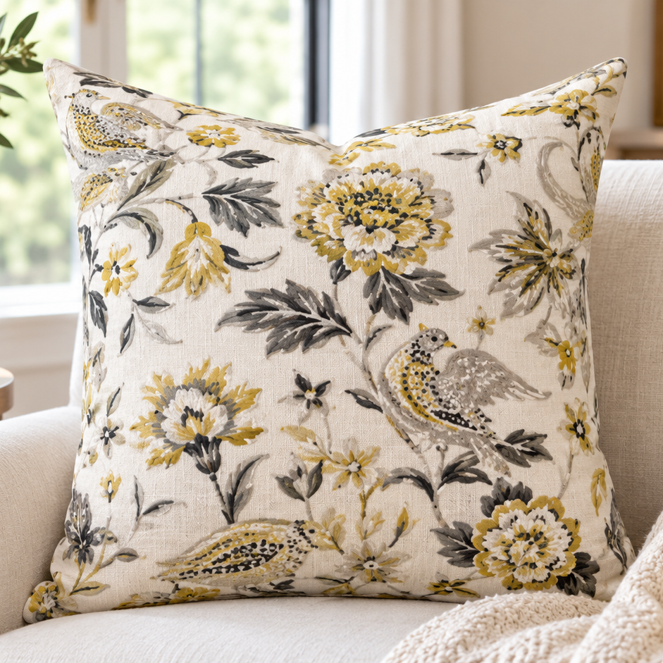 Mustard Meadow Botanical Pillow