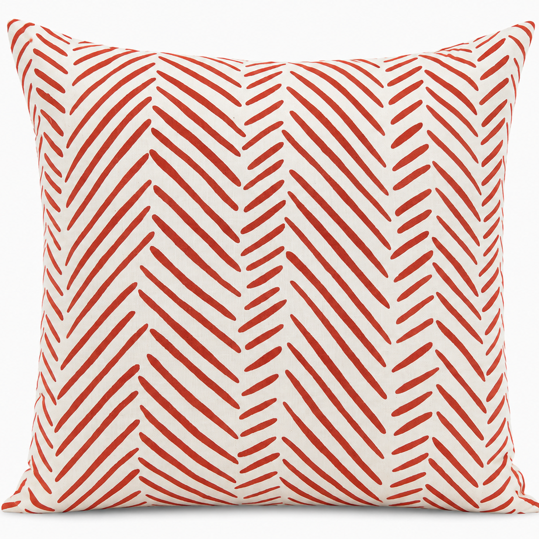 Rust Herringbone Pillow