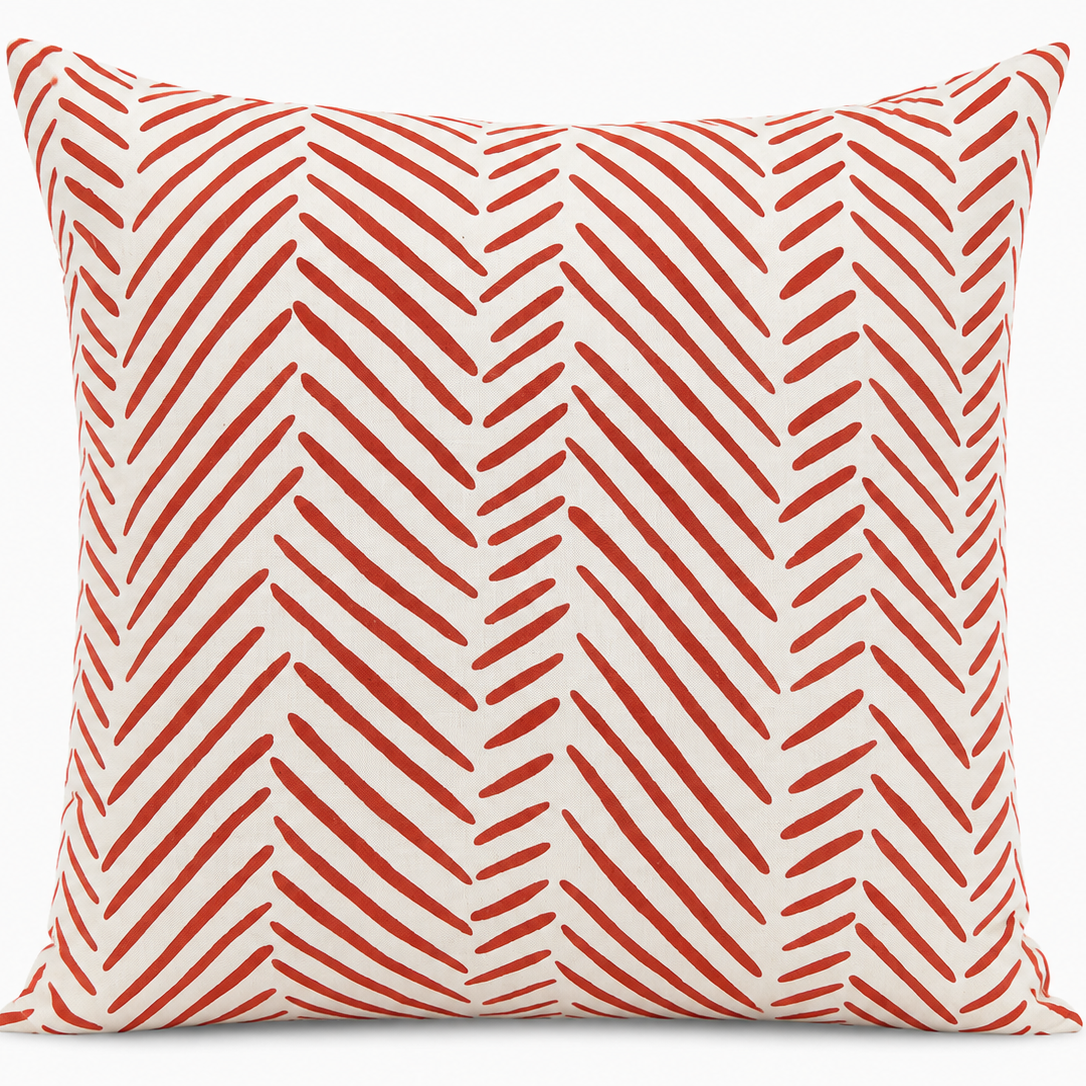 Rust Herringbone Pillow