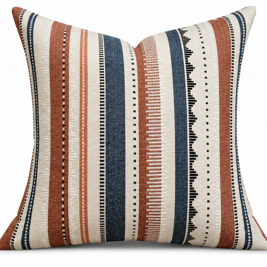 Rustic Blue Stripe Pillow