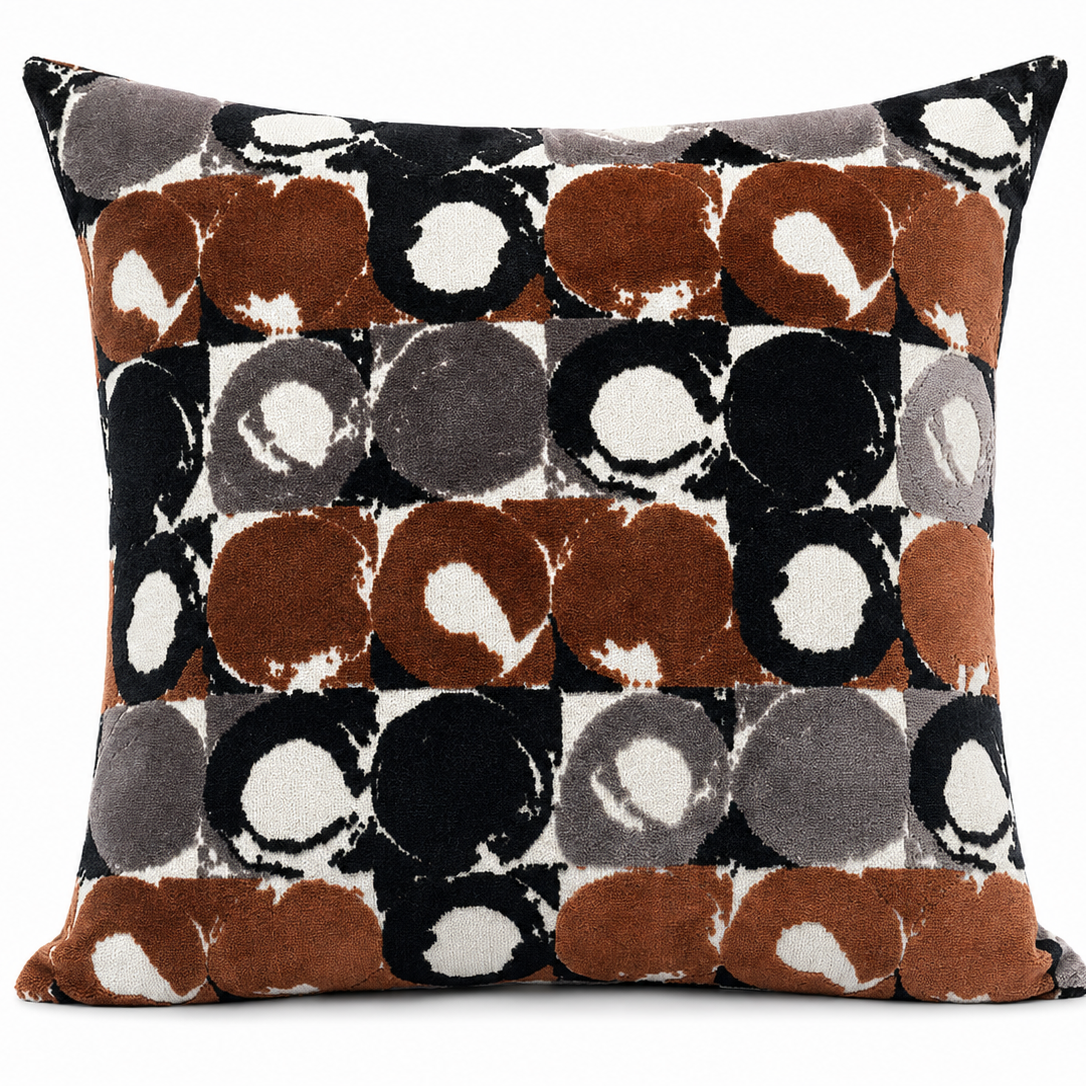 Rust & Charcoal Circles Pillows