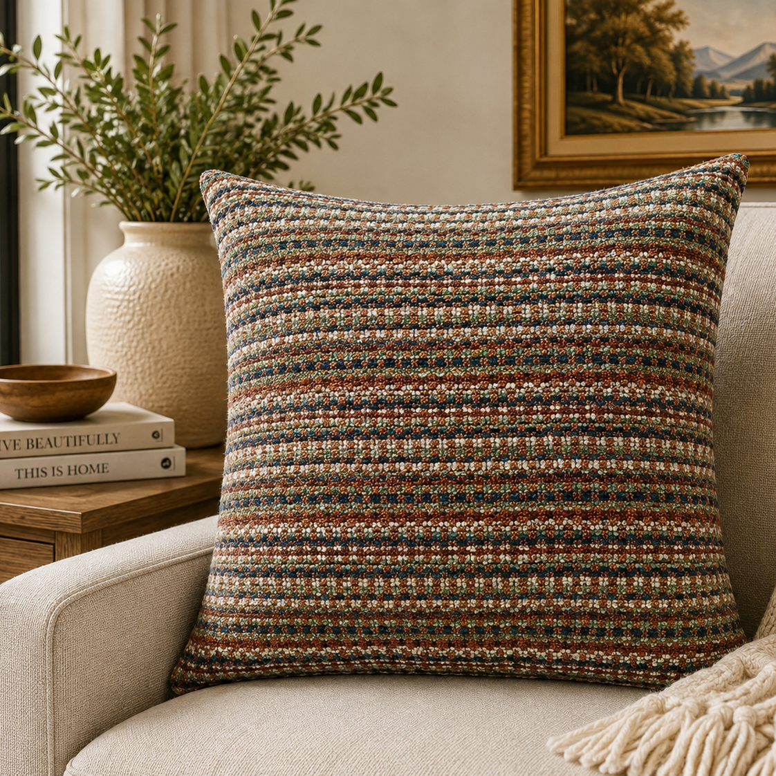 Rustic Woven Harmony Pillow