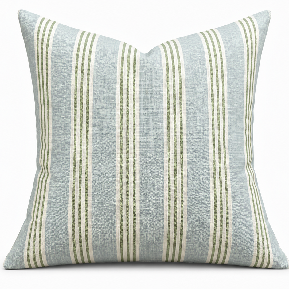 Seafoam Heritage Stripe Pillow