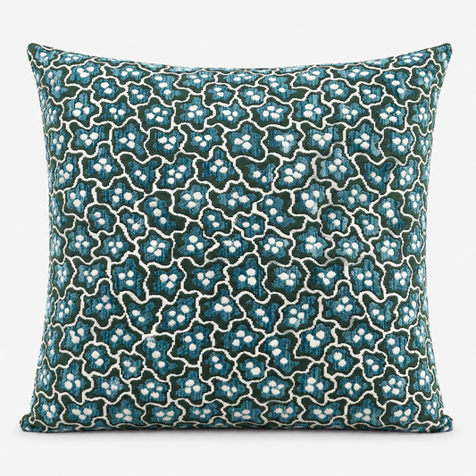 Teal Blossom Pillow