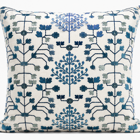 Blue Botanical Garden Pillow