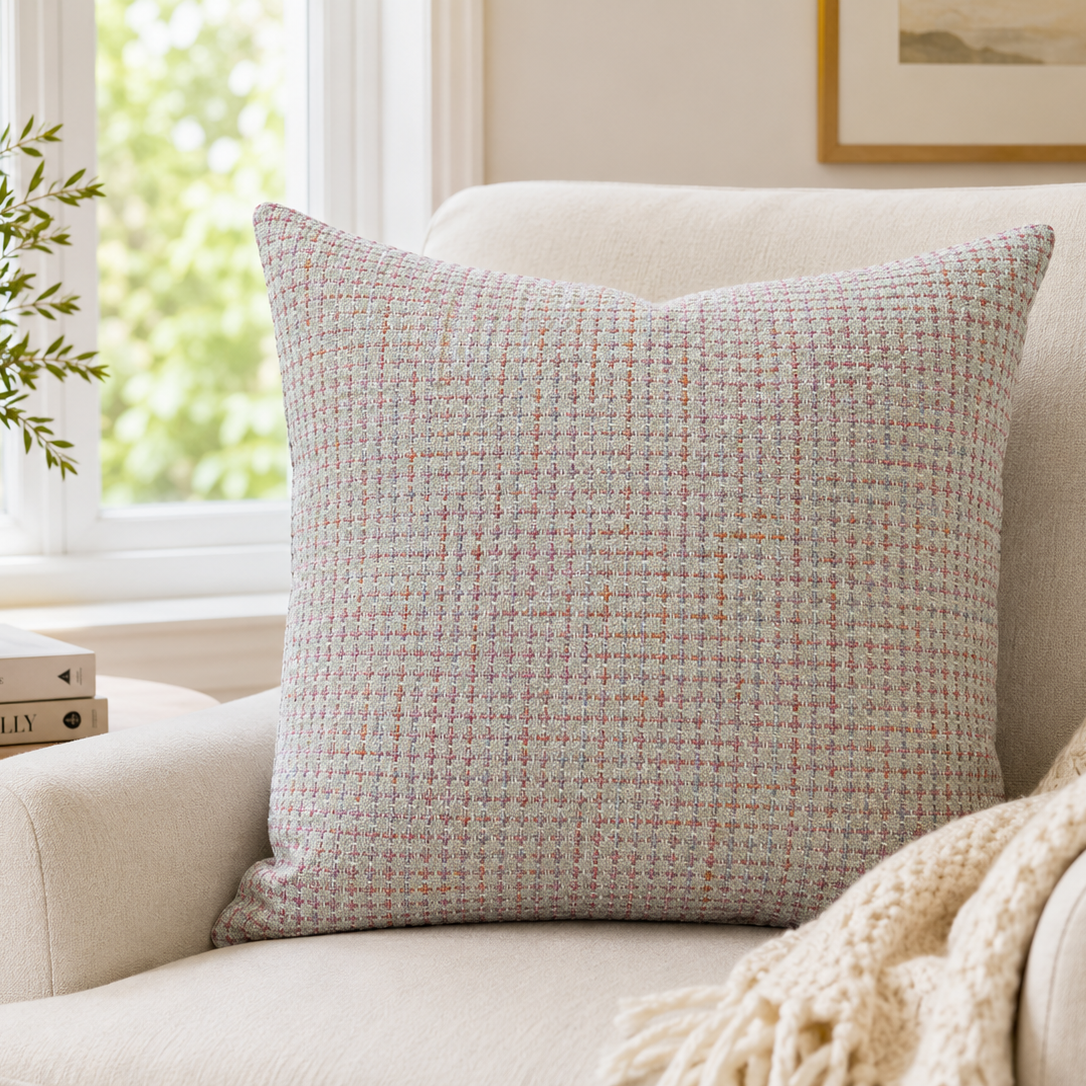 Blush Tweed Texture Pillow