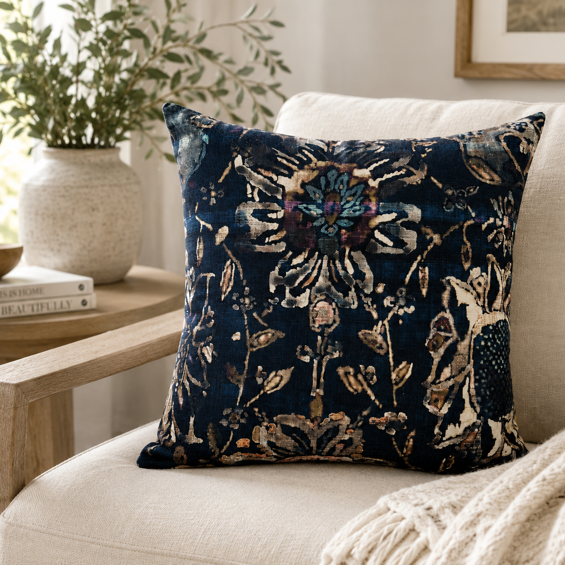 Midnight Botanical Pillow