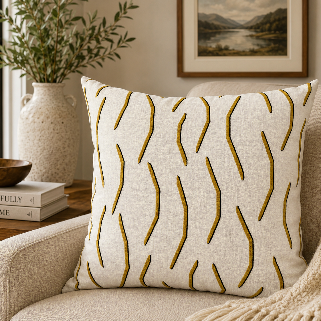 Golden Drift Pillow
