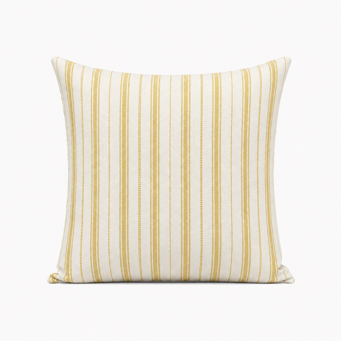 Golden Ticking Stripe Pillow