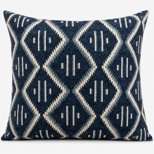 Indigo Geometric Pillow