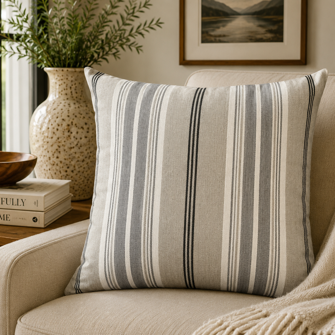 Silver Strip  Pillow