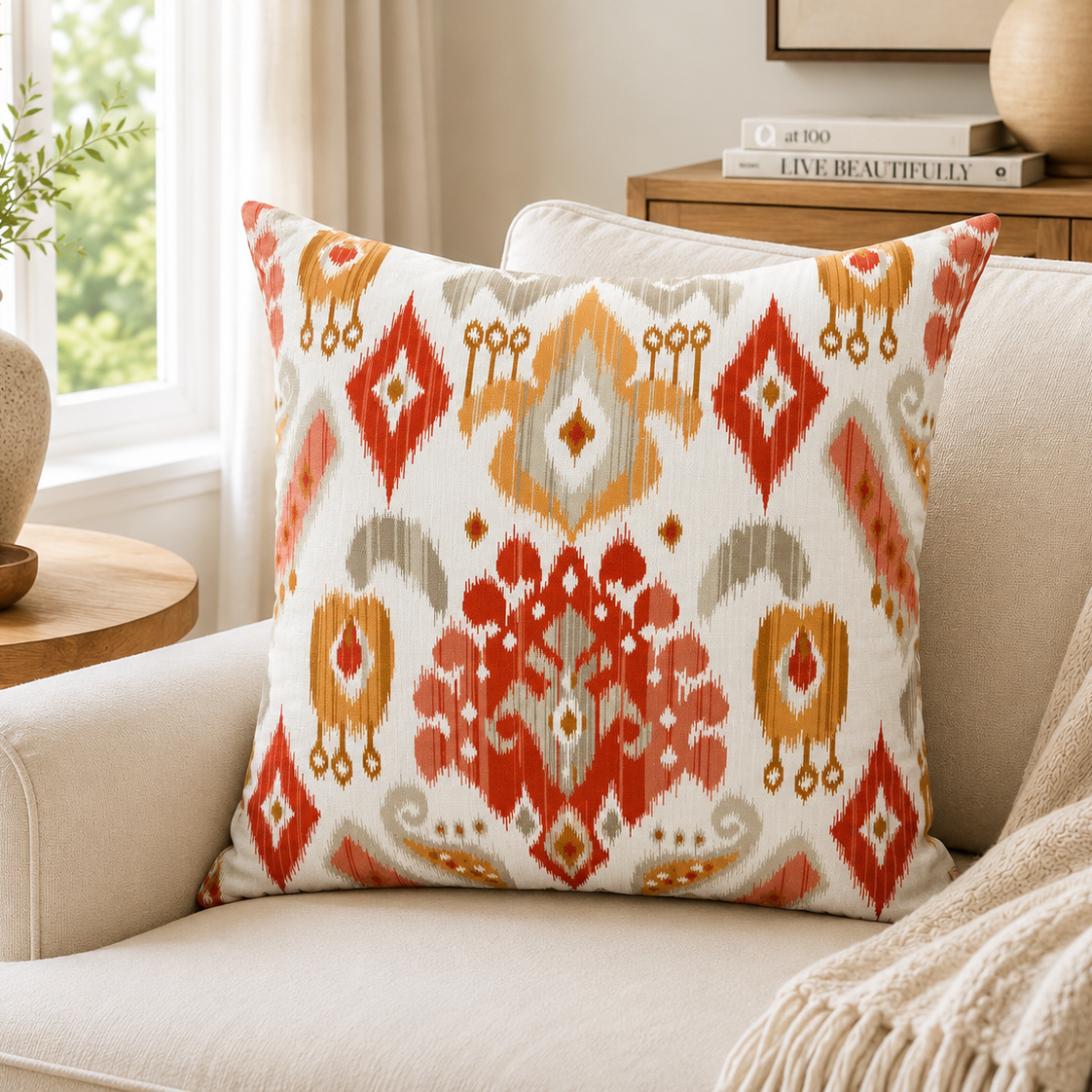 Terracotta Ikat Pillow